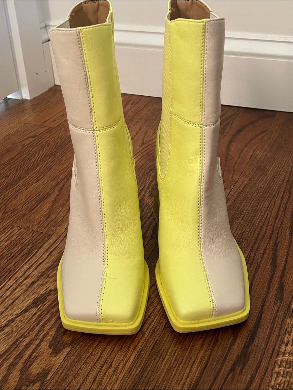 Sam Edelman Circus Cream and Yellow Women's Ankle Boots